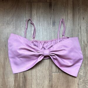 Pink Bow Crop Top
